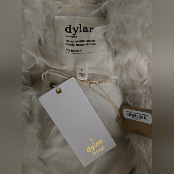 Dylan Los Angeles Faux Fur Shaggy Coat | Cream White | Size Small | NWT - Picture 7 of 10